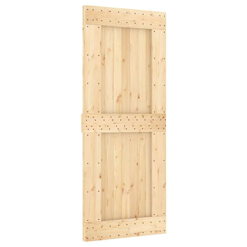Schuifdeur met beslag 85x210 cm massief grenenhout voor buitendeuren | Weerbestendig