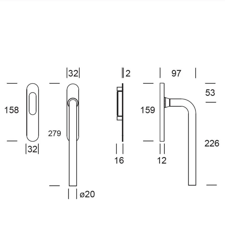 Shuffle SDG Oslo Enkel Blind Inox messing | Duurzaam