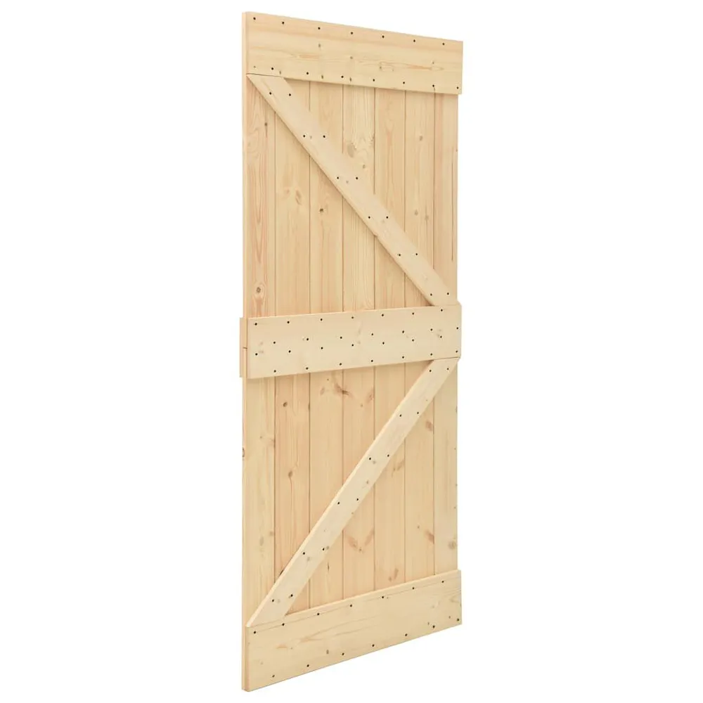 Veiligheids Schuifdeur met beslag 80x210 cm massief grenenhout