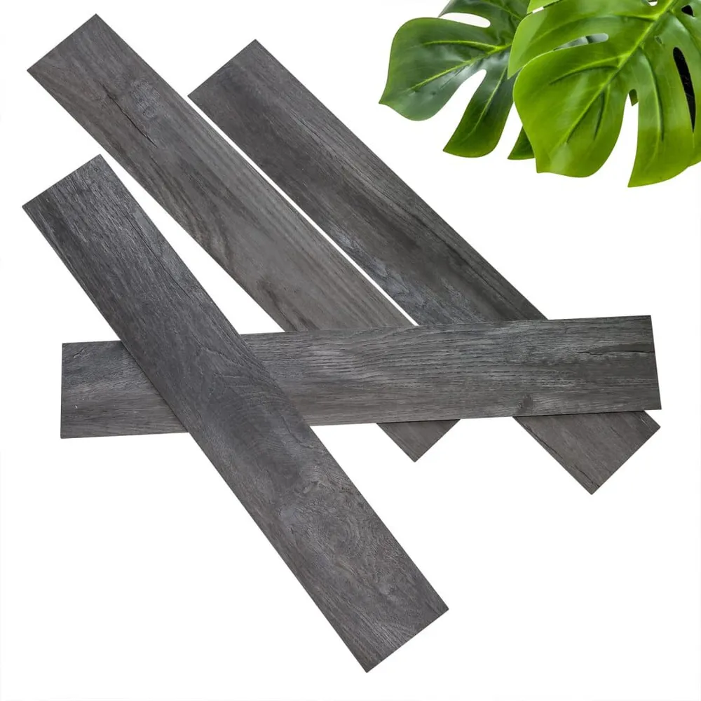WallArt Planken hout-look schuurhout eiken asgrijs Gegalvaniseerd Staal