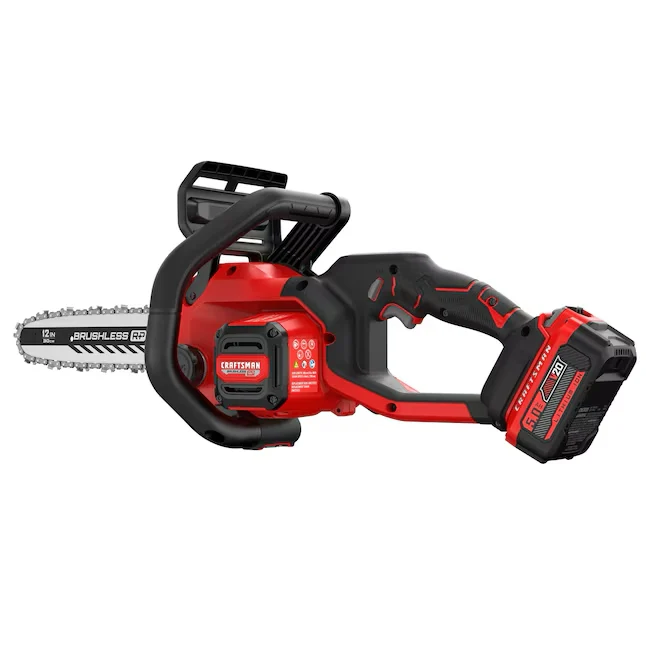 CRAFTSMAN 20-volt Max 12- Brushless Battery 5 Ah Chainsaw (Battery and Charger Included)