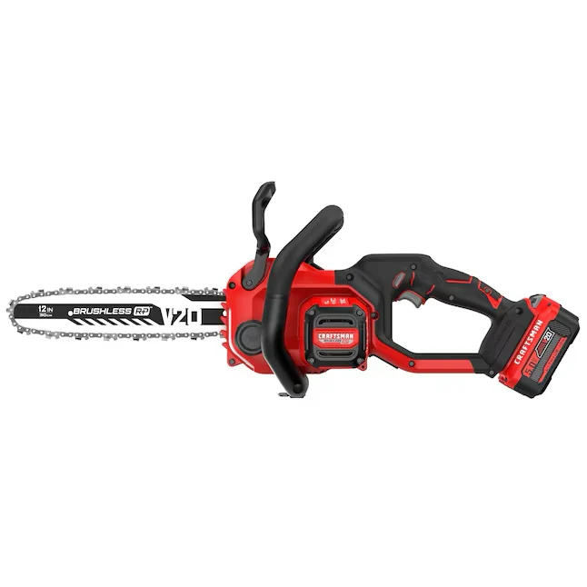 CRAFTSMAN 20-volt Max 12- Brushless Battery 5 Ah Chainsaw (Battery and Charger Included)