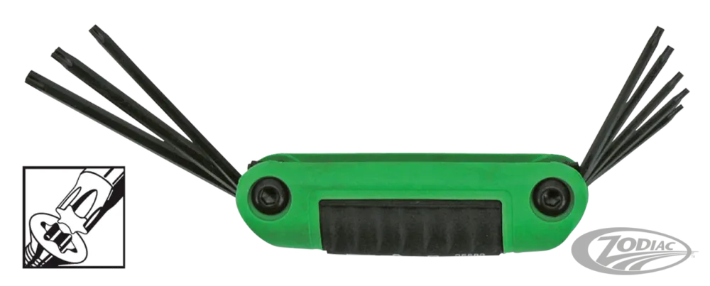 Eklind 8 piece Torx Ergo-Fold key set Harley-Davidson met Levenslange Garantie