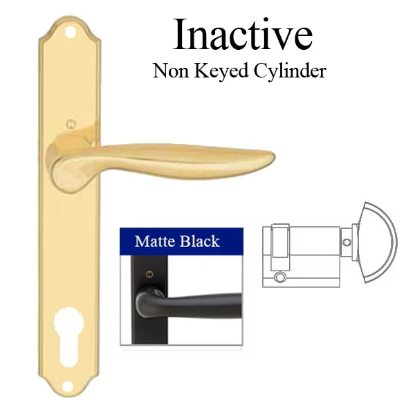 Hoppe Multipoint Handle Set Toronto Lever Inactive No Key Cylinder Matte Ebbenhout