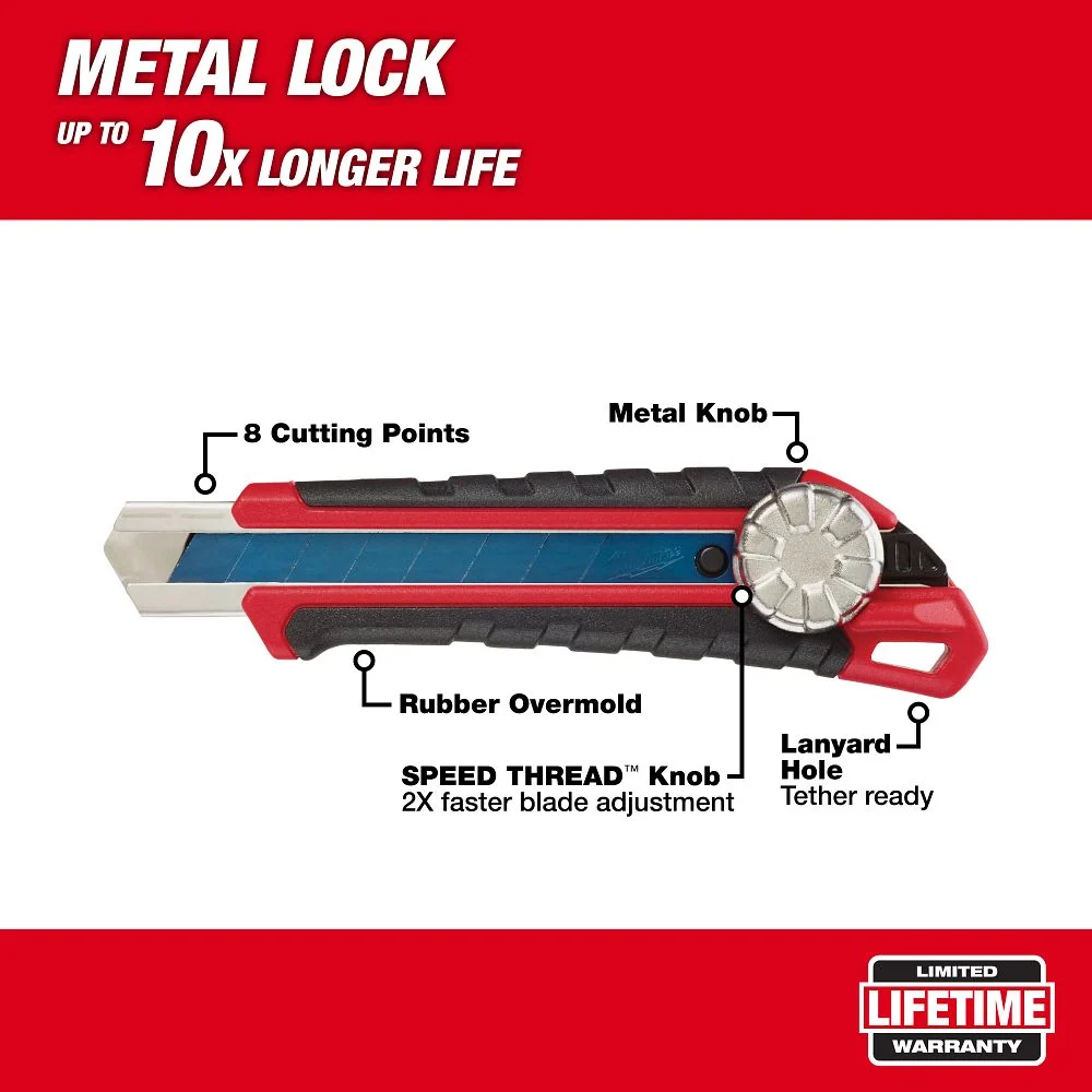 Milwaukee Tools 18MM SNAP-OFF KNIFE METALEN LOCK 48-22-1961