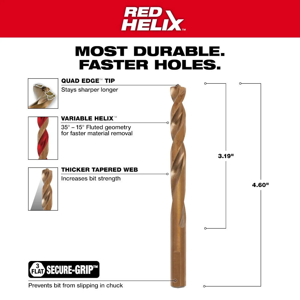 Milwaukee Tools 23/64 . COBALT ROOD HELIX 48-89-2320