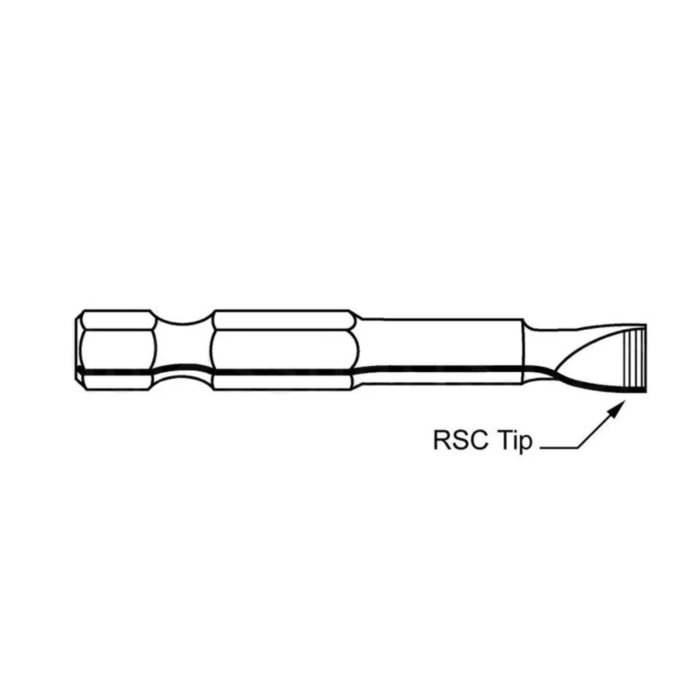 Slotted Power Bits - No. 10-12, 1/4'' Shank, 1'' Lange