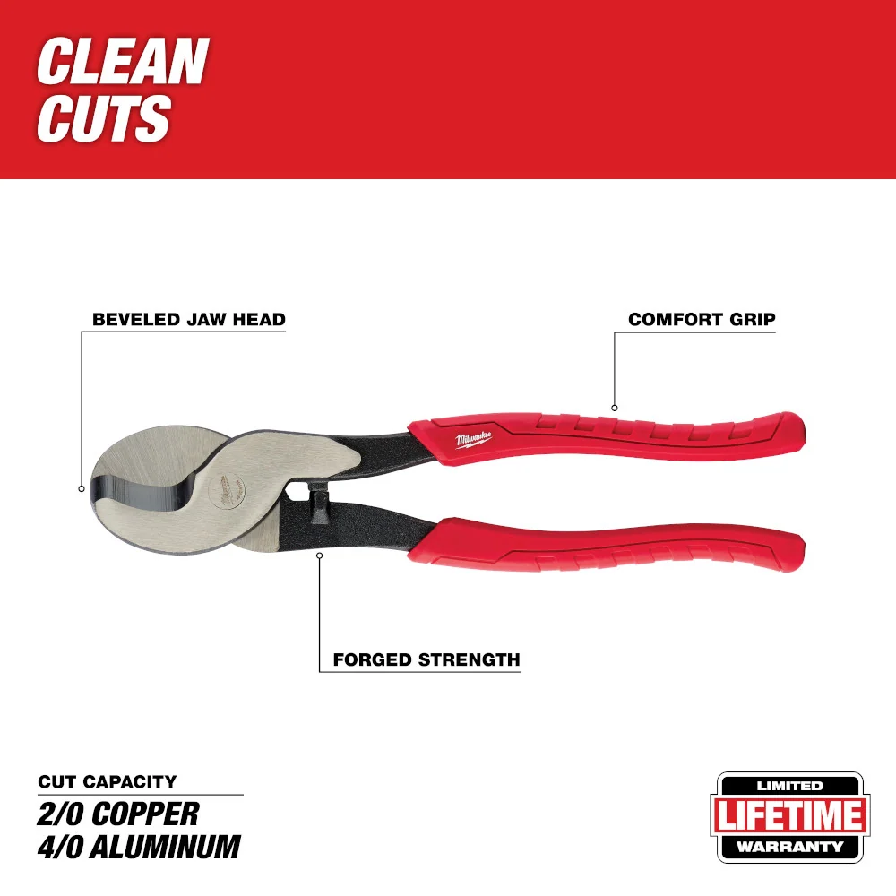 MILWAUKEE Comfort Grip Cable Cutting Pliers