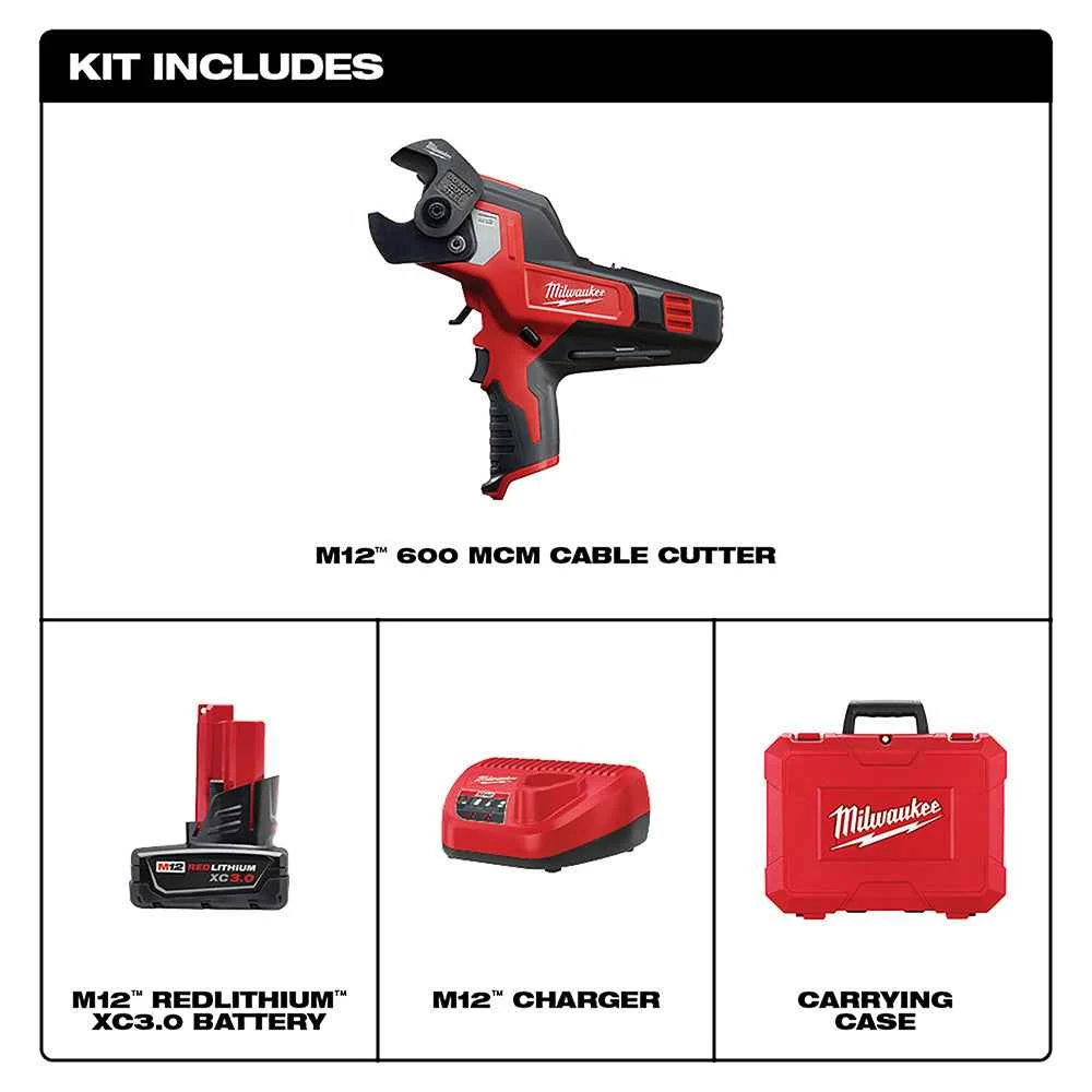MILWAUKEE M12 600 MCM Cable Cutter Kit