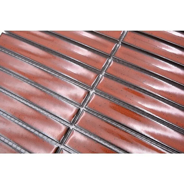 Mozaïektegel Stroken CG CS 56 - 29,6 x 29,9 cm, Rood, Glanzend