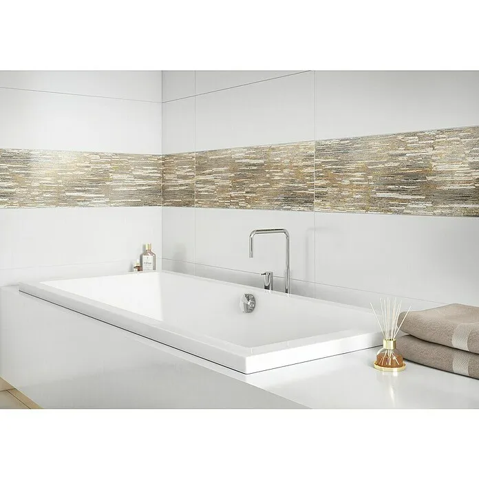 Wandtegel White Glansrijk - Witte scherf - 29 x 89 cm, Glanzend