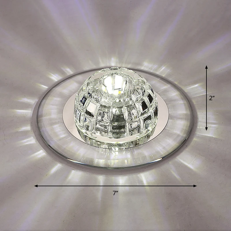 Butaan Soldeerbrander Crystal Round Flush Mount Lighting Minimalistisch LED Flush Mount Fixture Corridor Black