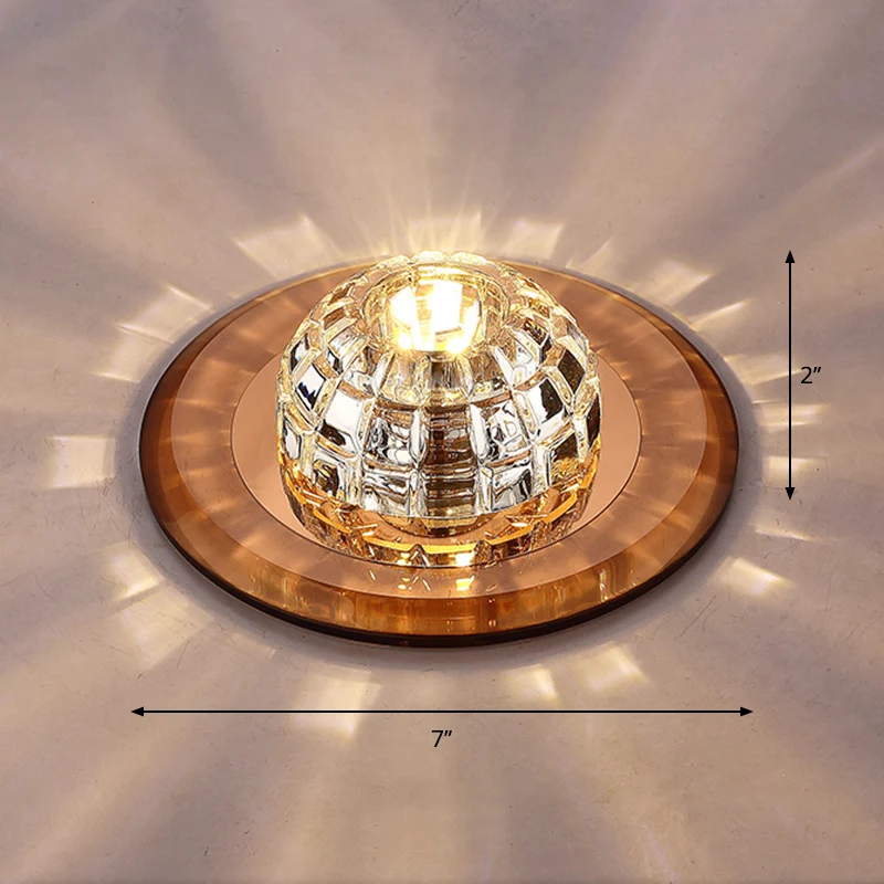 Butaan Soldeerbrander Crystal Round Flush Mount Lighting Minimalistisch LED Flush Mount Fixture Corridor Black