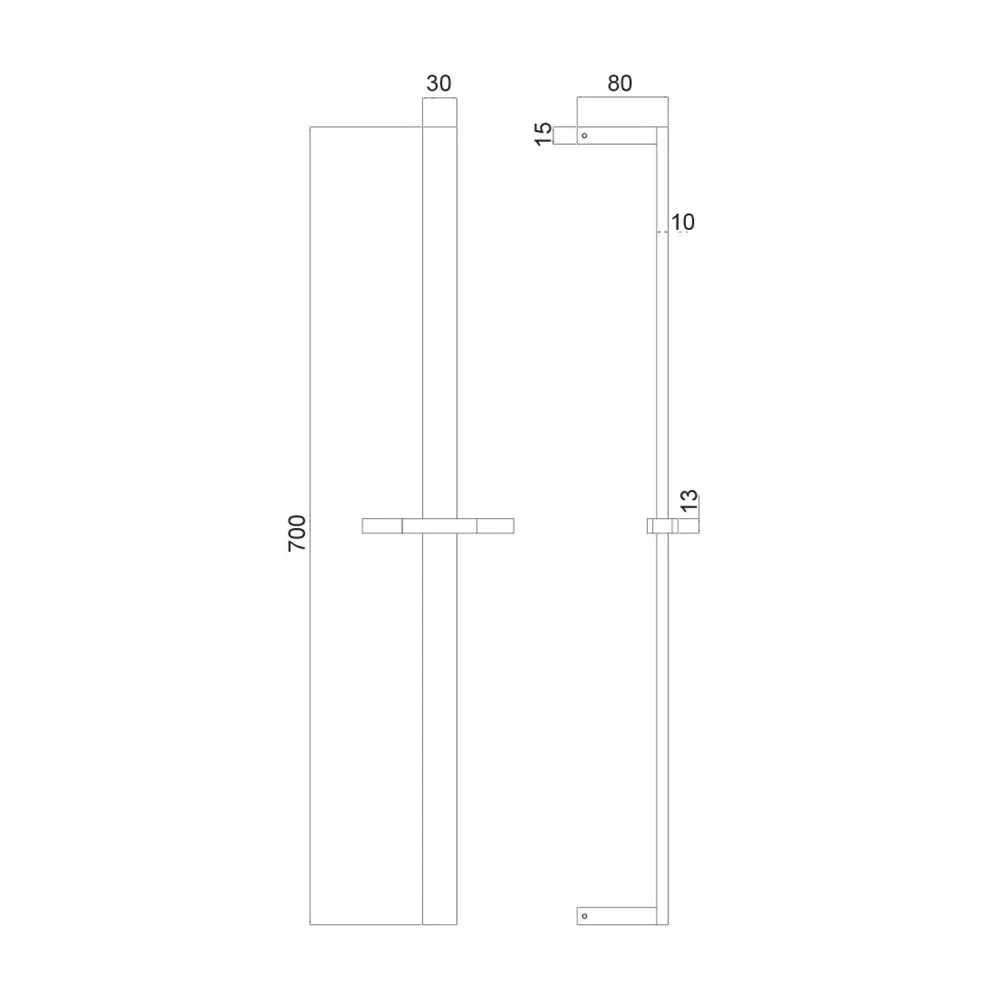 Geel koper sliding 10x30mm shower Master and black hose