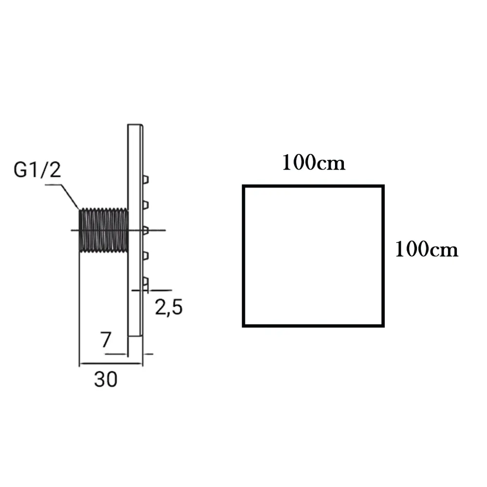 Hittebestendig Wandgemonteerd square body jet showerhead 100mm matte nickel brass