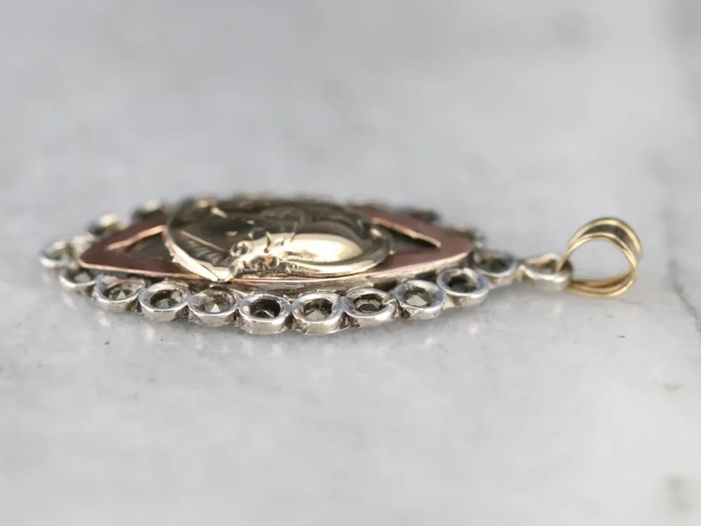 Mixed Metalen Roman Soldier Marcasite Pendant met Vlamloze Instelling