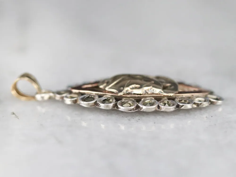 Mixed Metalen Roman Soldier Marcasite Pendant met Vlamloze Instelling