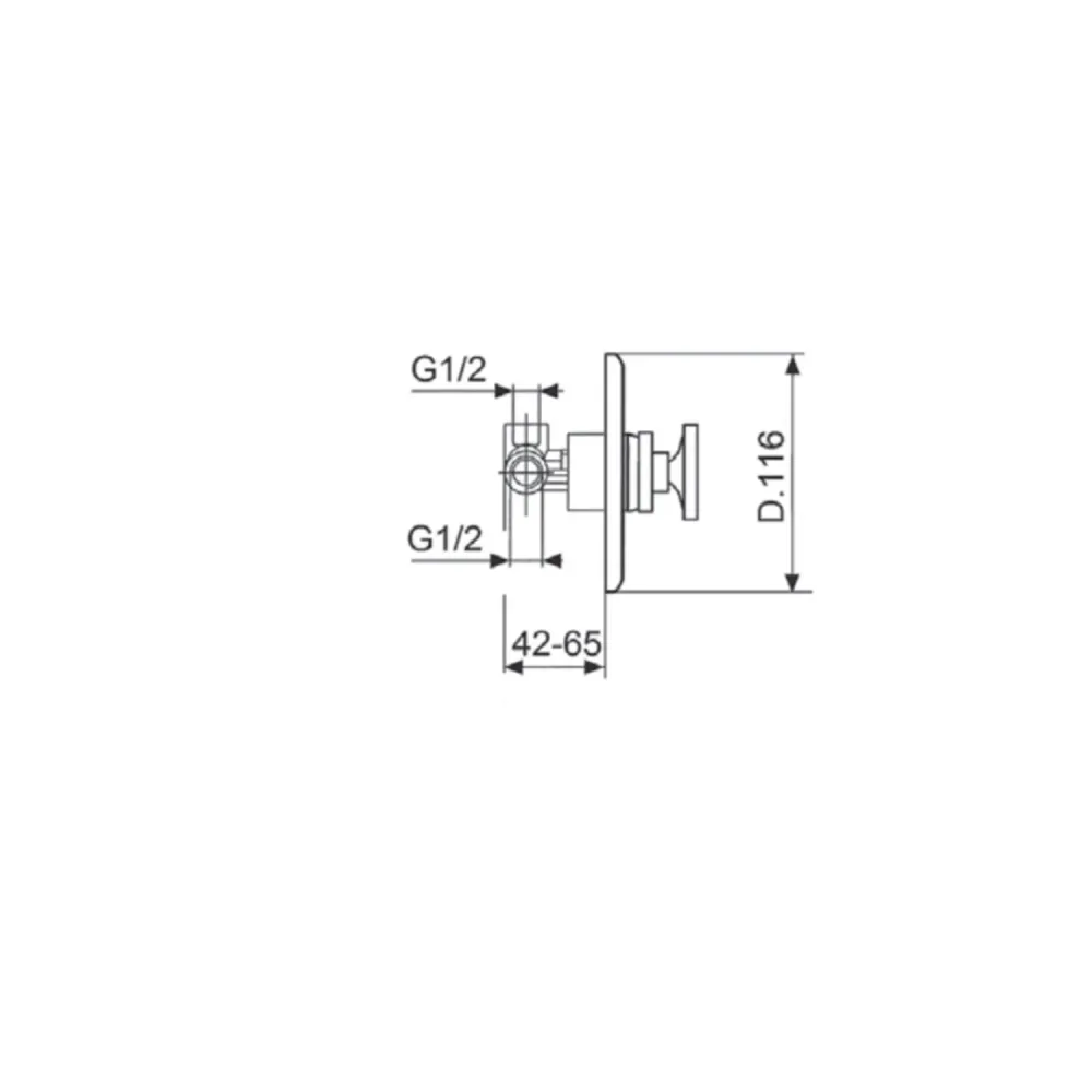 OUTLET VERSION - Chrome geel koper built- shower single-lever mixer Mimì Keller Taps series