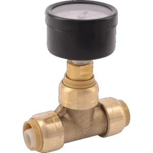 SharkBite Geel koper Push-to-Connect Pressure Gauge Tee (3/4 .)
