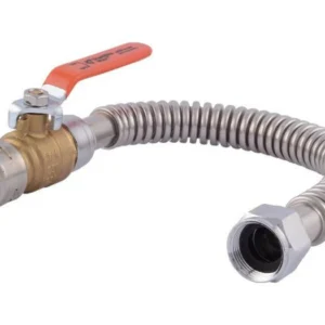 SharkBite Max Messing 3/4 . FIP x 3/4 . Push-Fit Ball Valve Corrugated Water Heater Connector (18" Length)