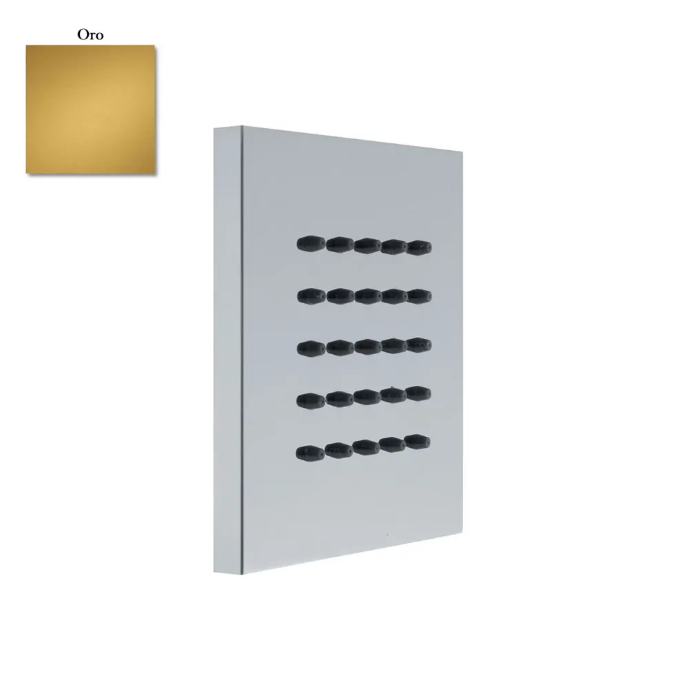 Square wall-mounted body jet showerhead 100mm gold geel koper