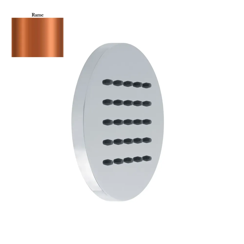 Wall-mounted 100mm body jet showerhead brass roodkoper