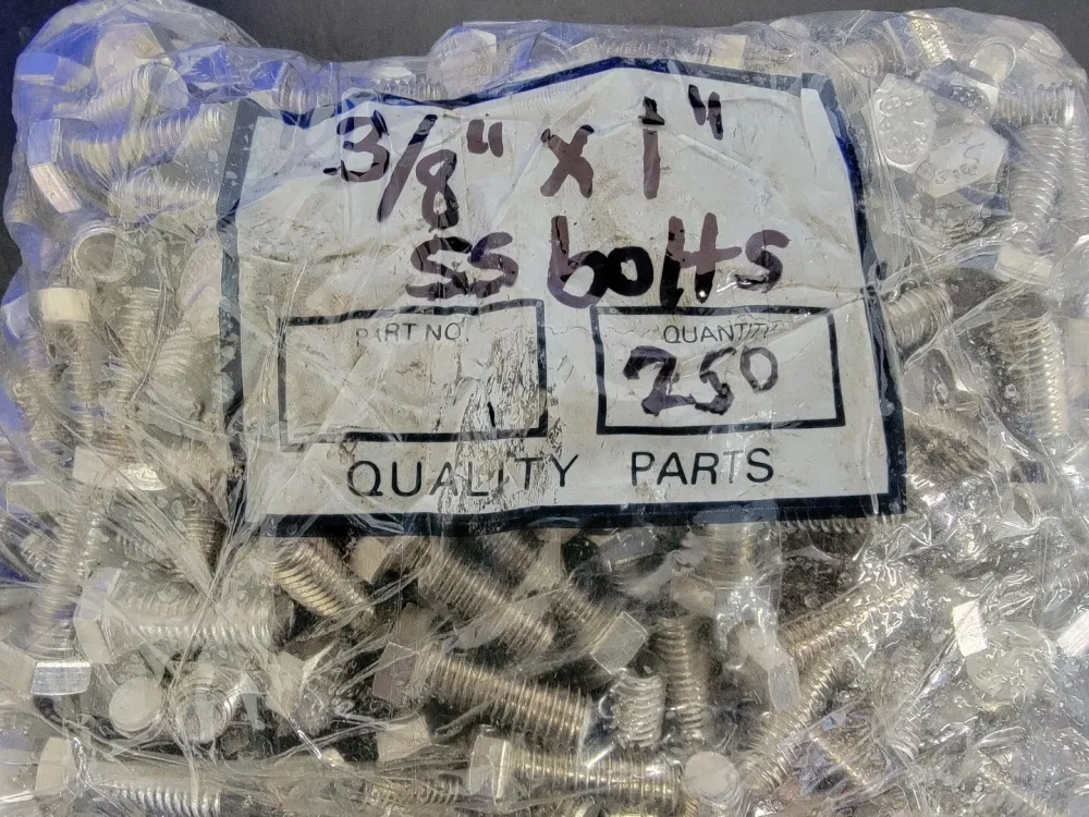 3/8" x 1" F593G316 Roestvast Steel Hex Bolt (Bag 250/Qty)