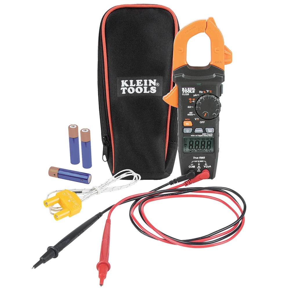 KLEIN TOOLS HVAC Met display Clamp Meter, AC Auto-Ranging 400 Amp