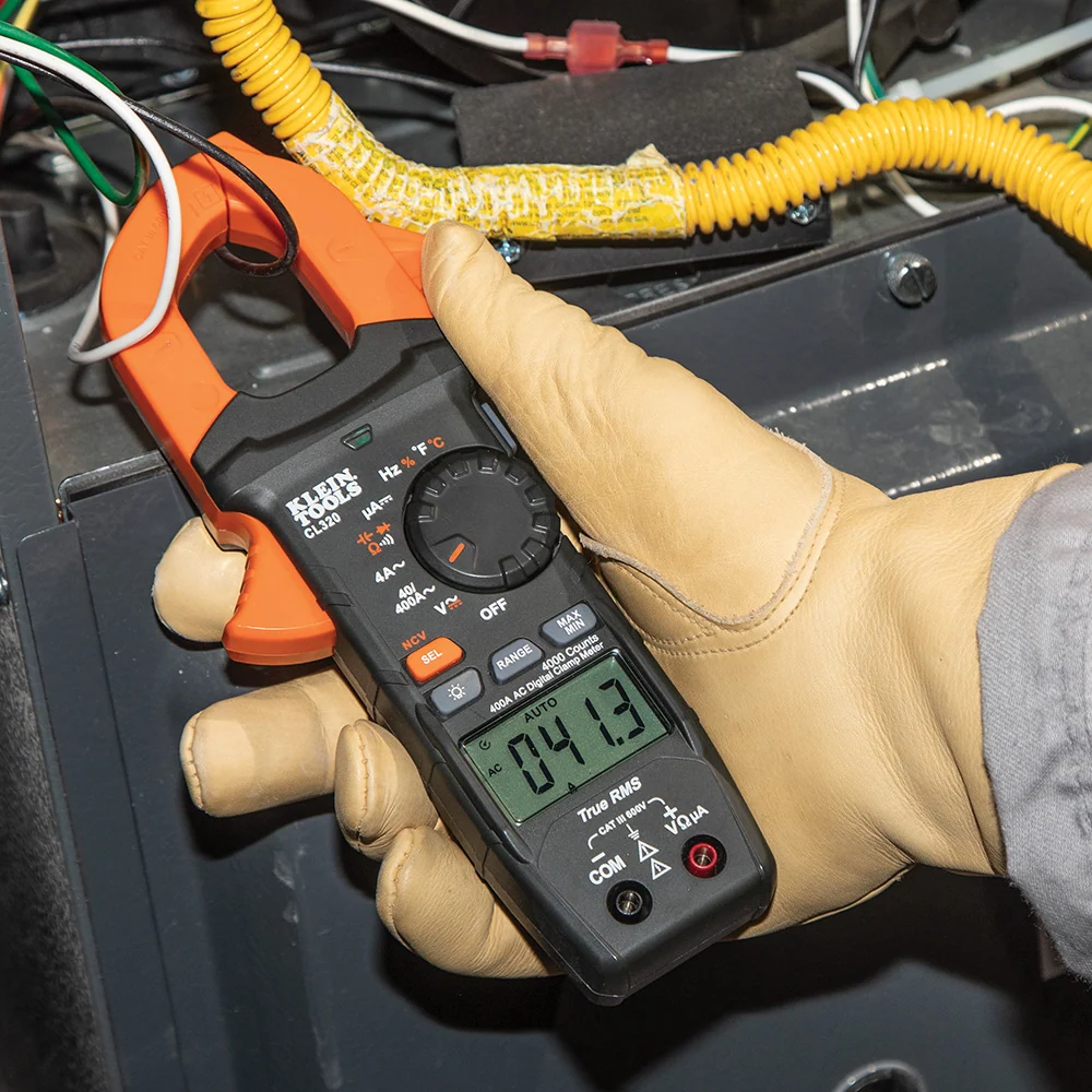 KLEIN TOOLS HVAC Met display Clamp Meter, AC Auto-Ranging 400 Amp