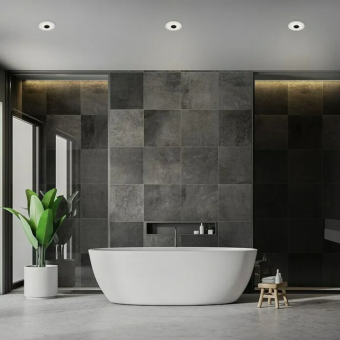 Briloner Led-inbouwspotset - Ø x h: 120 cm x 36 mm, Wit/Zwart