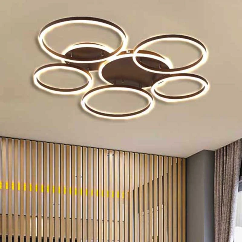 Black Hoop LED-inbouwverlichting Postmoderne 1/2/3-kops metalen slaapkamerplafondlamp warm/wit helder