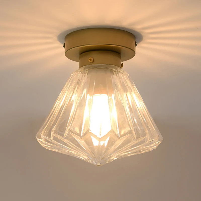 1 kop inbouwlicht kolonialisme stralend glas geschulpte plafondarmatuur voor keuken, 6,5"/7" W