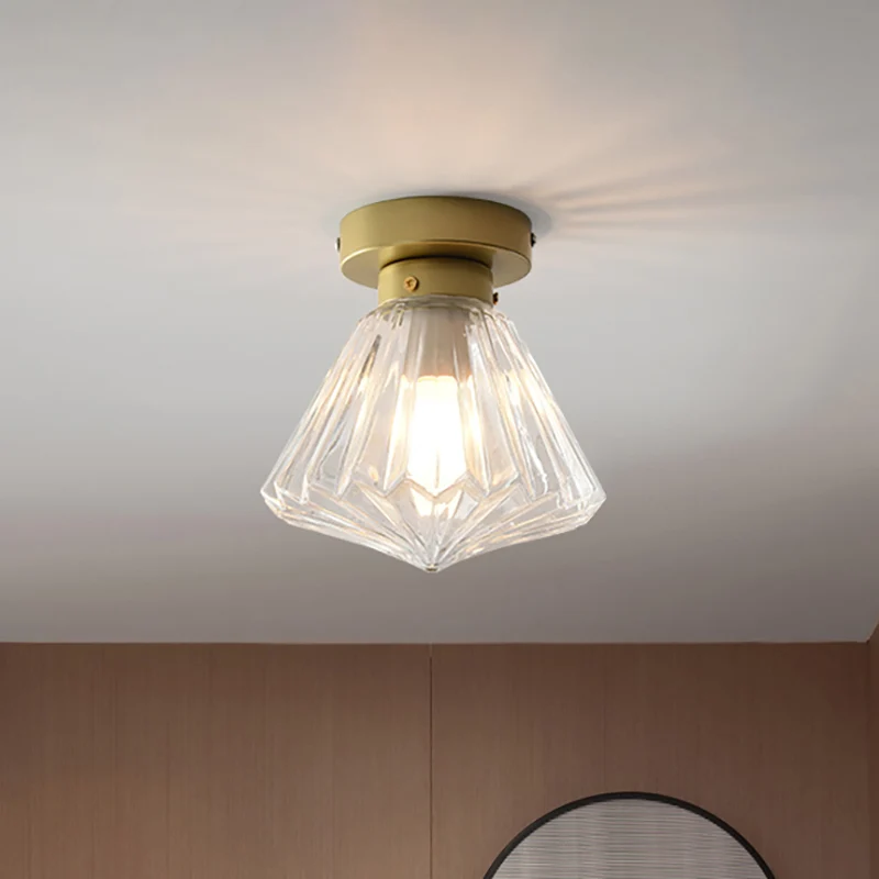 1 kop inbouwlicht kolonialisme stralend glas geschulpte plafondarmatuur voor keuken, 6,5"/7" W