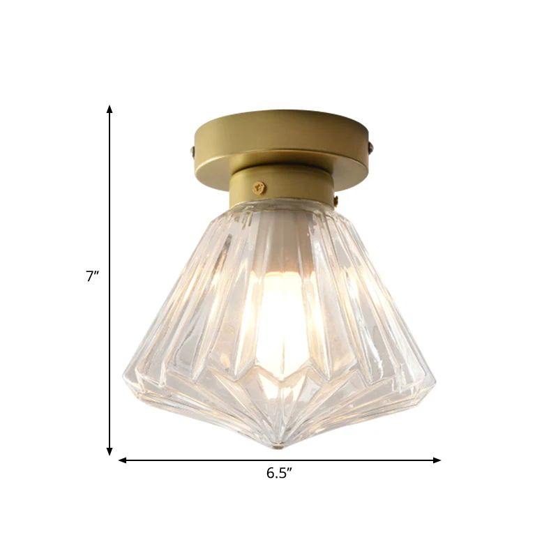 1 kop inbouwlicht kolonialisme stralend glas geschulpte plafondarmatuur voor keuken, 6,5"/7" W