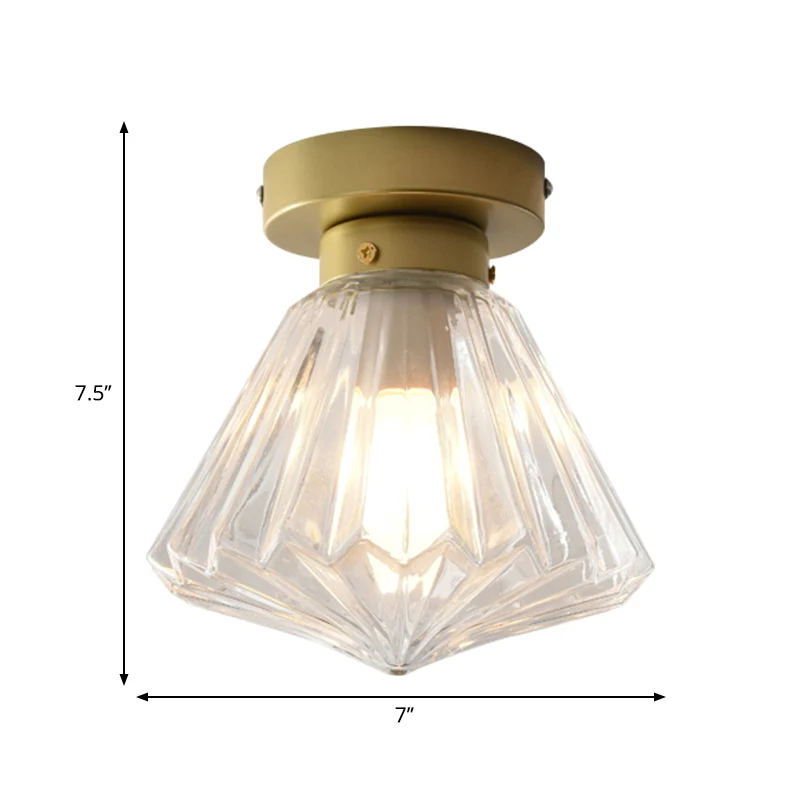 1 kop inbouwlicht kolonialisme stralend glas geschulpte plafondarmatuur voor keuken, 6,5"/7" W