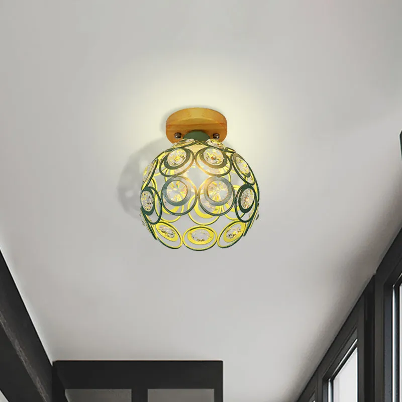 1 kop roze/groen/grijze inbouwverlichting met mondiale metalen lampenkap Nordic inbouwlamp voor foyer