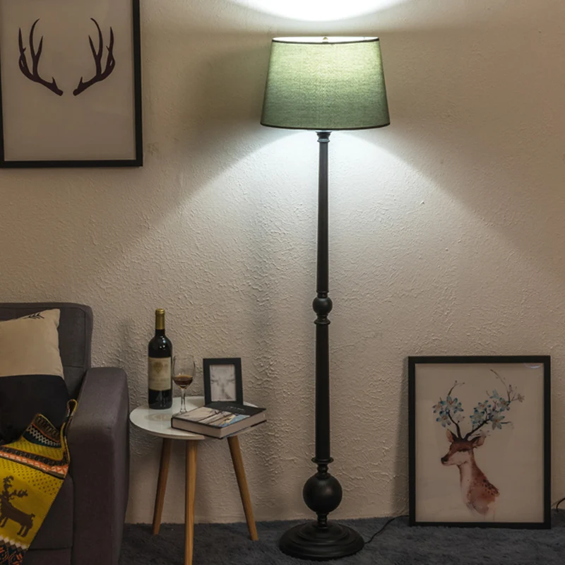 Empire Shade stoffen staande lamp Traditionele vloerverlichting voor woonkamer met één lamp - Incl. Garantie