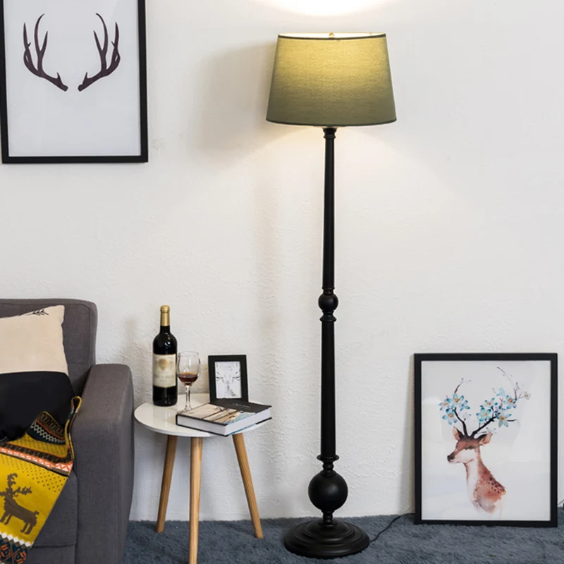 Empire Shade stoffen staande lamp Traditionele vloerverlichting voor woonkamer met één lamp - Incl. Garantie