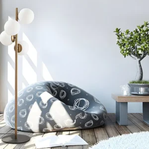 Energiezuinige LED Staande lamp van metaal en glas 4 bollen FAZE - H130 cm - Goud en wit - Koop nu online