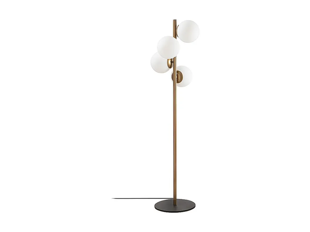 Energiezuinige LED Staande lamp van metaal en glas 4 bollen FAZE - H130 cm - Goud en wit - Koop nu online
