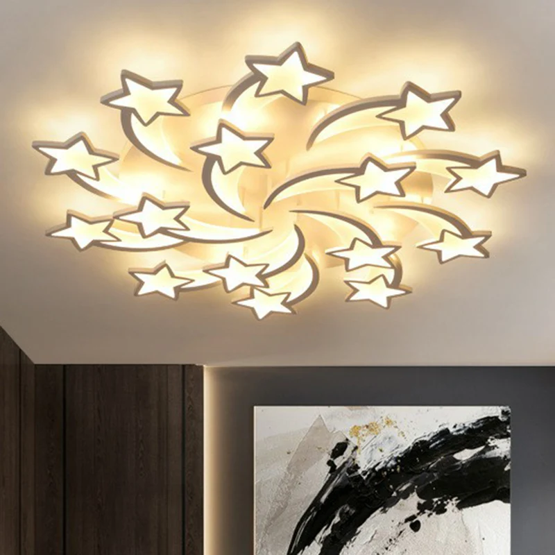 Energiezuinige LED Wervelende ster acryl plafondmontage zacht minimalistische witte LED semi-inbouwmontage voor woonkamer