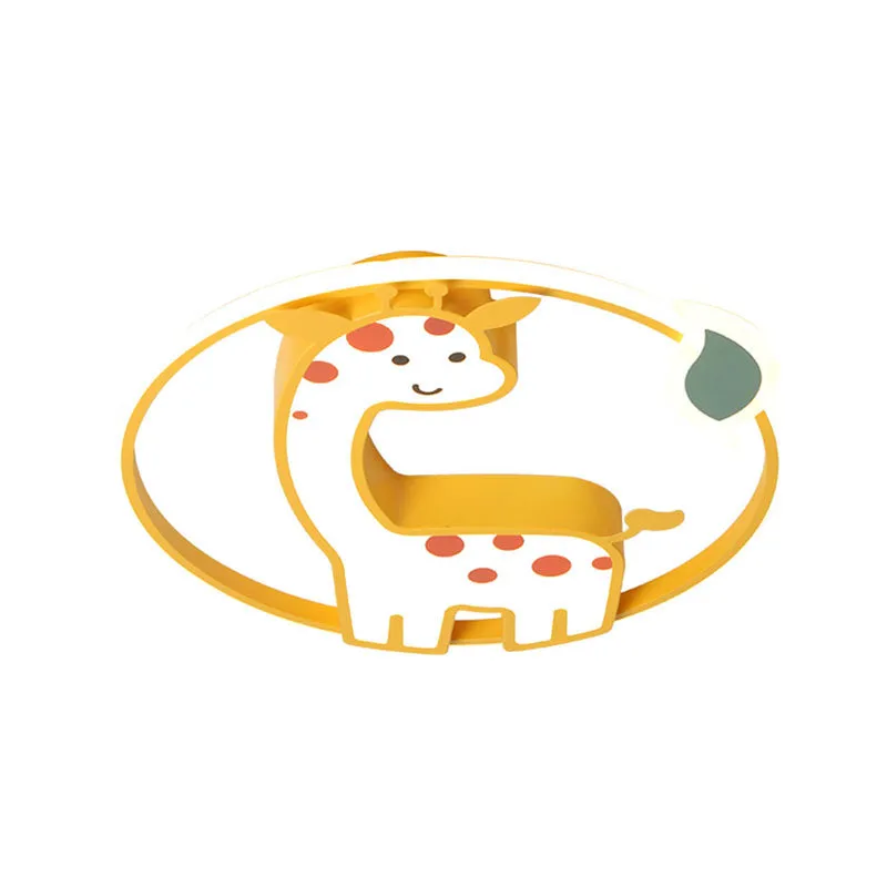 Gecertificeerd IP44 Giraffe Plafondlamp Armatuur Kinderen Ijzer 16 "/19.5" W LED Geel Inbouw Verzonken Verlichting voor Ki...
