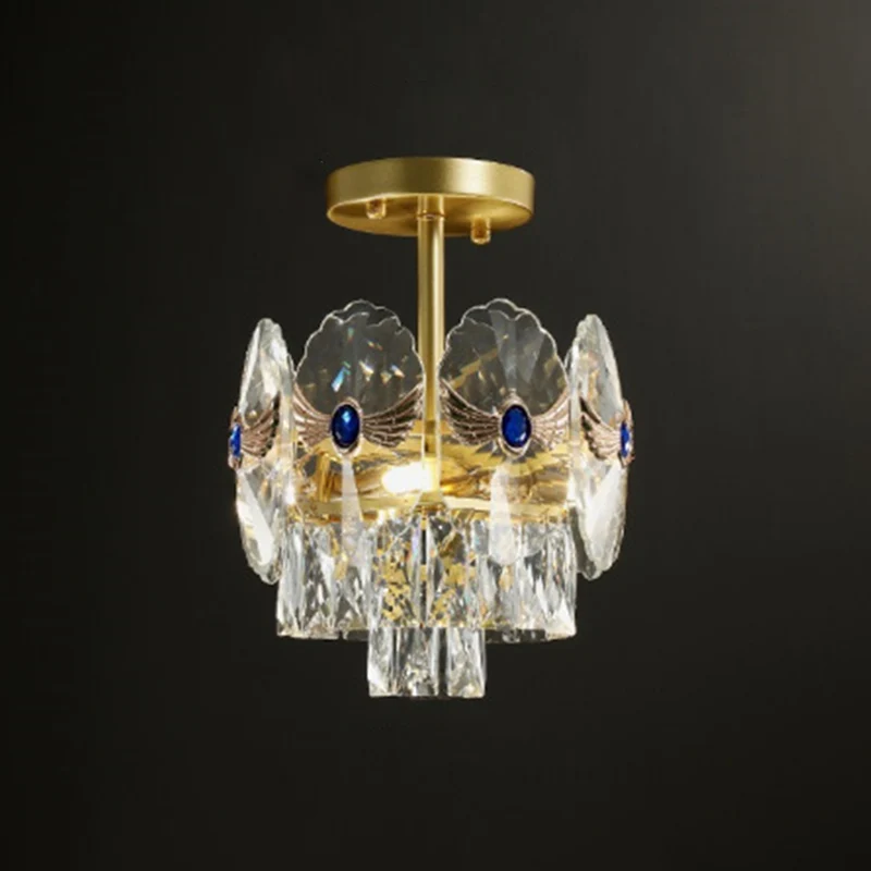 Gelaagde semi-inbouwlamp Artistiek afgeschuind kristal Woonkamer verzonken plafondlamp goud - Incl. Garantie