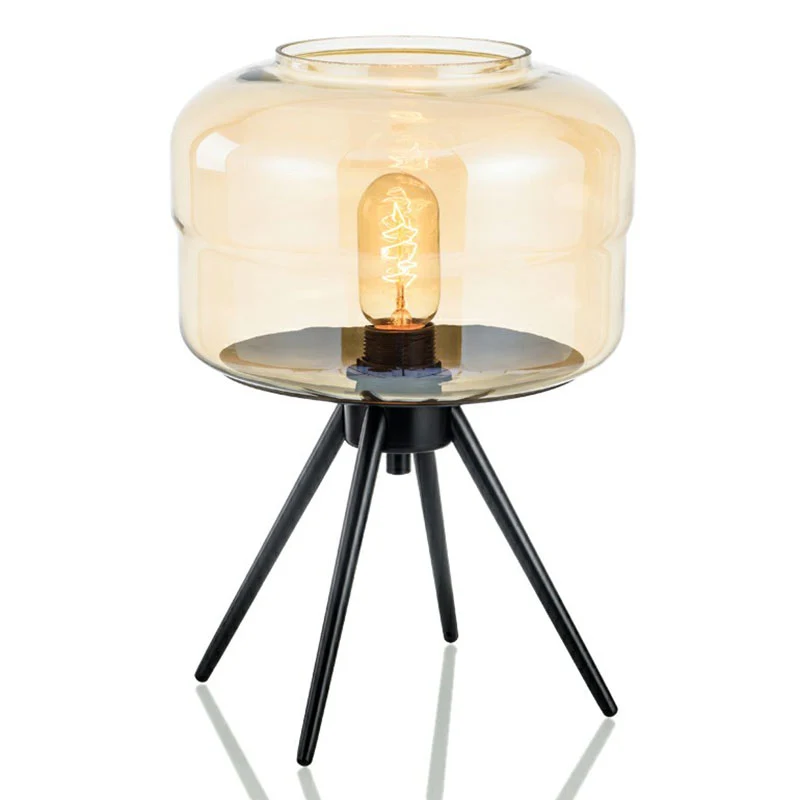 Premium Kwaliteit Statief nachtkastje lamp metaal 1 kop Scandinavisch nachtkastje zwak met glazen kap