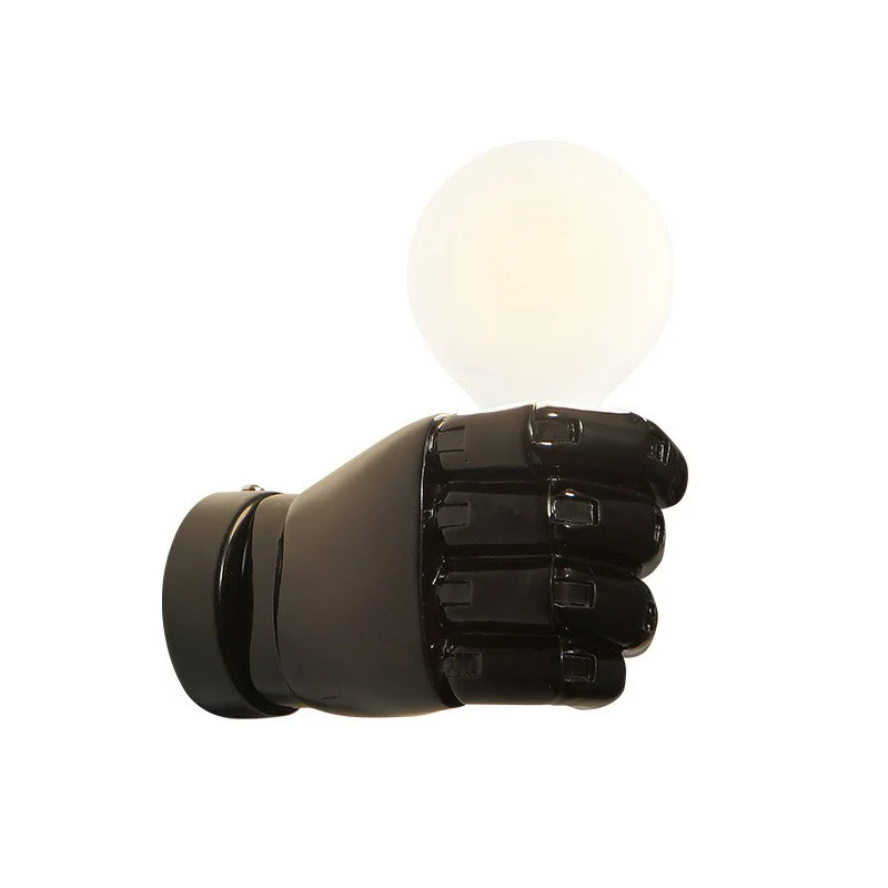 Resin Fist Wall Lamp Fixture Artistic 1 Bulb Wall Mounted Lighting Restaurant - Incl. Garantie White
