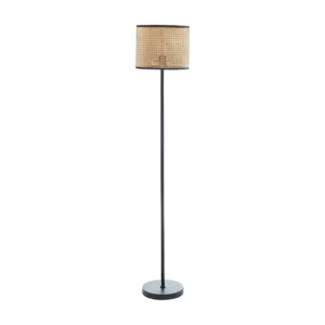 Staande lamp met vlechtwerk NEIROBI - Ijzer&Rotan - H145 cm - Incl. Garantie