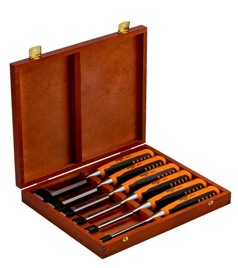 Bahco steekbeitelset - 6-32 mm - 6-delig - houten kist - 424P-S6-EUR