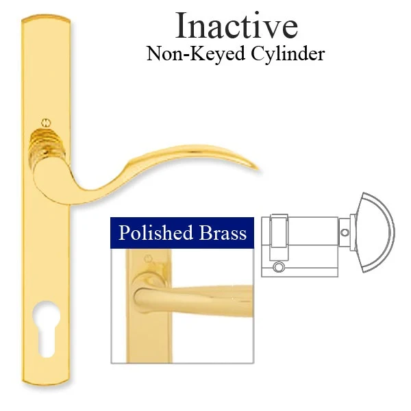 Hoppe Multipoint Lock Handleset, Munchen, M112PL/216N, Solid Brass - Resista Messing, Inactive