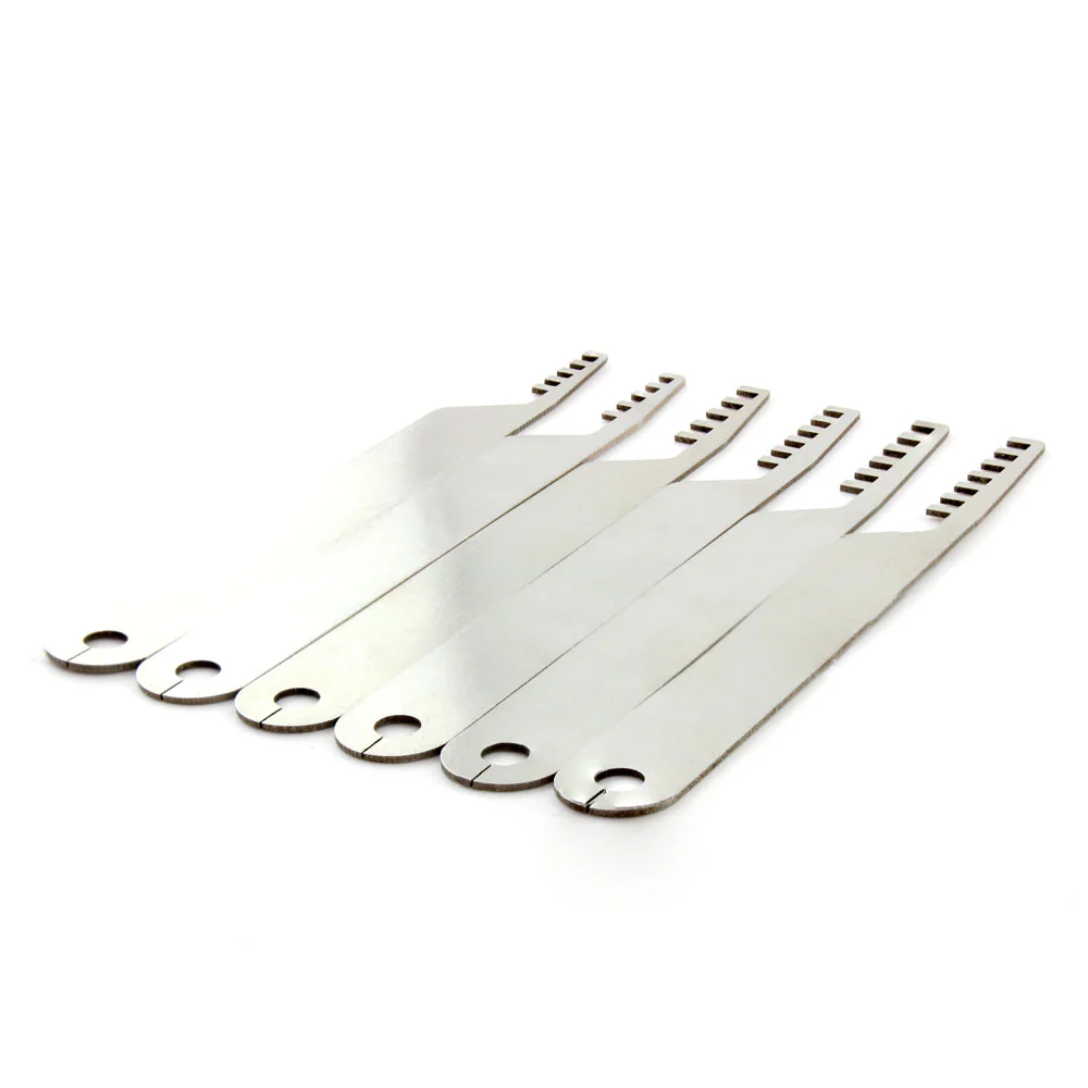Lokko Tapered Comb Padlock Lock Picks - 6 roestvast steel picks