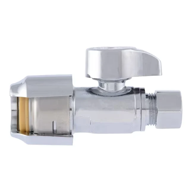SharkBite 1/2- Push-to-connect x 3/8- Compression Brass Quarter Turn Stop Straight Valve viertal